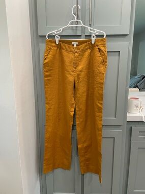 Garnet Hill Ochre Linen 100% Pants